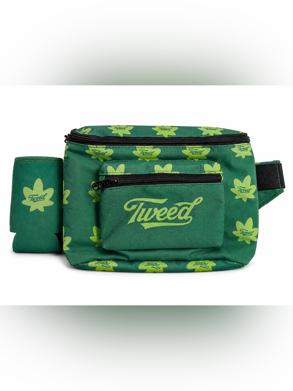 Tweed Cannabis Leaf Fanny Pack Belt Bag Green Festival Waist Bag